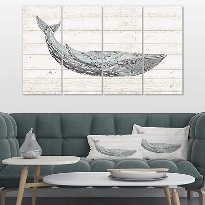 Designart - Blue Whale Handpainted Watercolor