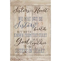 Sisters In Heart Wood Plaque