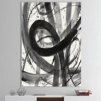 Designart - Black and White Minimalistic Painting