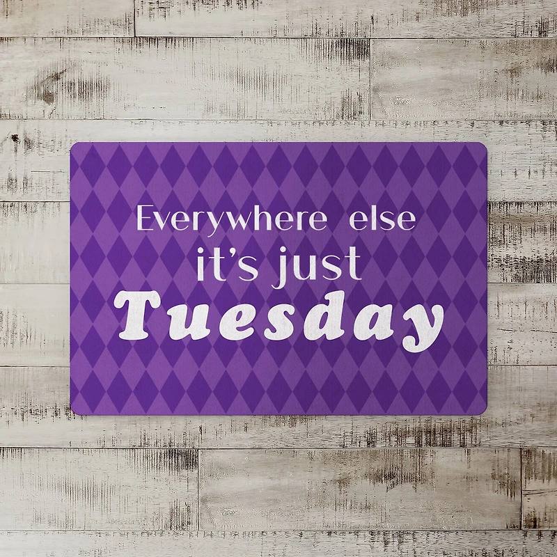 Everywhere Just Tuesday Mardi Gras Floor Mat