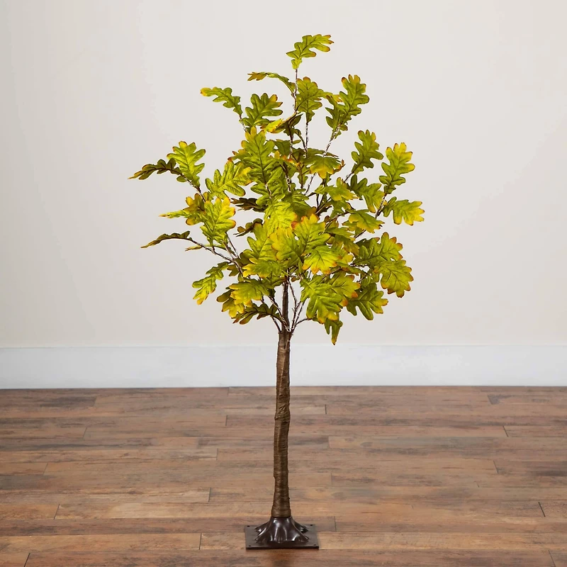 4ft. Pre-Lit Green Autumn Oak Artificial Fall Tree with 150 Warm White LED Lights