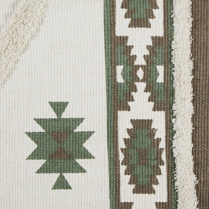DII® Printed Off-White Hand-Loomed Shag Rug Runner
