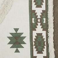DII® Printed Off-White Hand-Loomed Shag Rug Runner