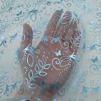Wyla Light Blue Butterfly Mesh Polyester Fabric