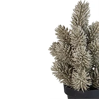 8.5" Unlit Metallic Glitter Pine Artificial Potted Christmas Tree