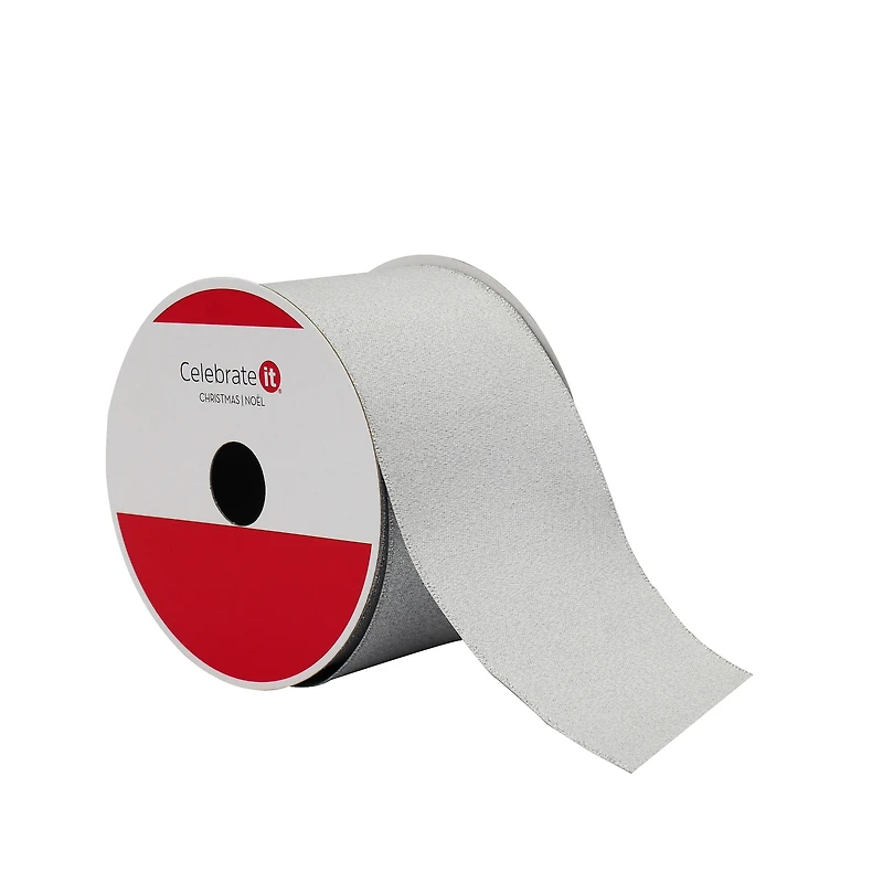 2.5" x 20ft. Silver Shimmer Wired Ribbon by Celebrate It®