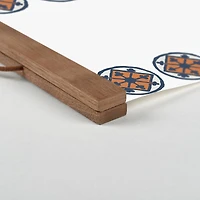 Tile Rows 12" x 18" Teak Hanging Canvas