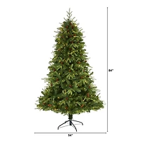 7ft. Pre-Lit Wellington Spruce Artificial Christmas Tree, Clear LED Lights