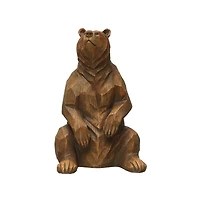 Hello Honey® 12.75" Wood Finish Sitting Bear