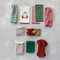 Hello Honey® 28" Red & Green Cotton Waffle Weave Tea Towel Set