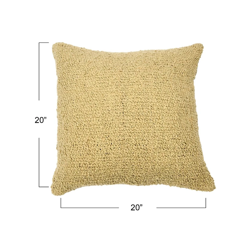 Hello Honey® 20'' Brown Square Boucle Cotton Pillow Cover