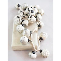 Hello Honey® 6ft. Cream Embossed Mercury Glass Ball Ornament Garland