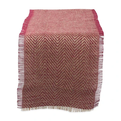 DII® 72" Barn Red Chevron Burlap Table Runner