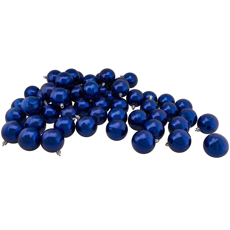 60ct Shiny Royal Blue Shatterproof Ball Ornaments