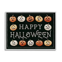 Stupell Industries Happy Halloween Jack-o-Lanterns Framed Giclee Art