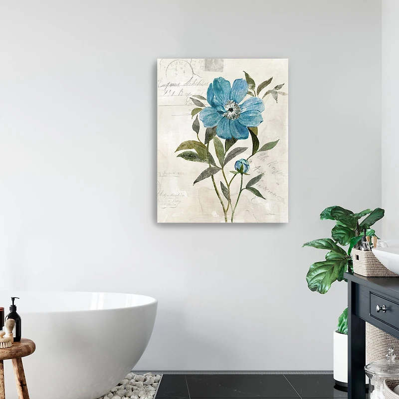 20" x 16" Linen Peony Canvas Giclee