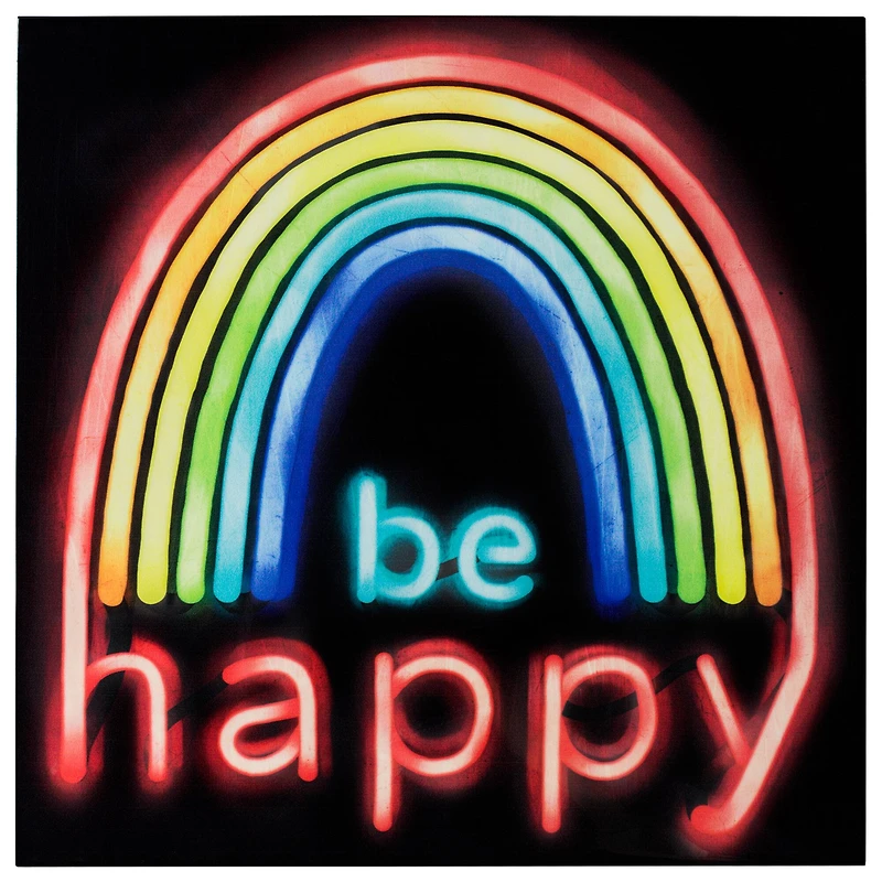 Be Happy Neon Wall Art