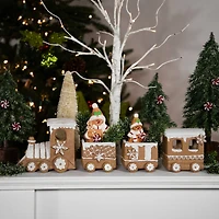 17.75" Frosted Gingerbread Train Tabletop Christmas Decoration