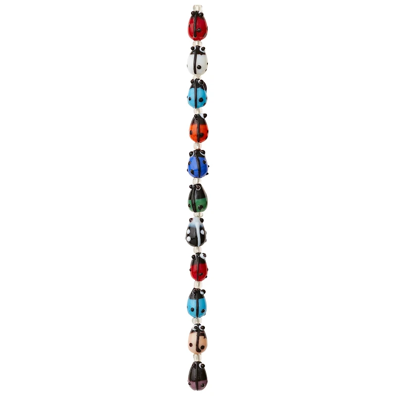 12 Pack: Ladybug Glass Beads, 12mm by Bead Landing™