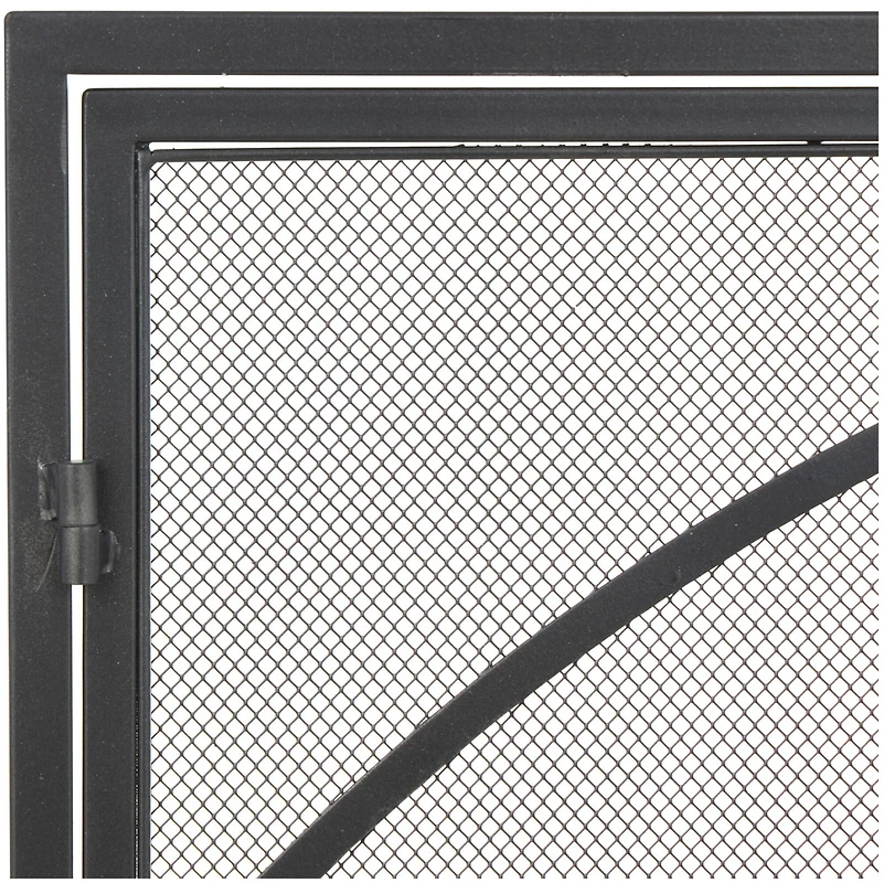 39" Black Metal Minimalistic Single Panel Fireplace Screen