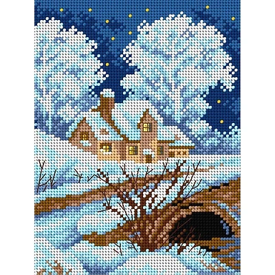 Orchidea Winter Landscape Gobelin Canvas Cross Stitch Kit