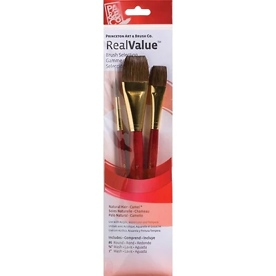 Princeton™ RealValue™ Camel Hair 3 Piece Brush Set