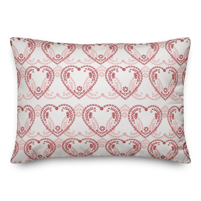 Red & Pink Interlocking Hearts Throw Pillow