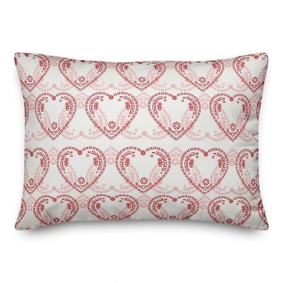 Red & Pink Interlocking Hearts Throw Pillow