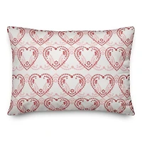 Red & Pink Interlocking Hearts Throw Pillow