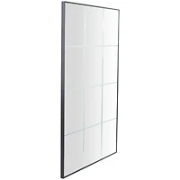 Black Metal Grid Style Panel Wall Mirror 23" x 1" x 40"