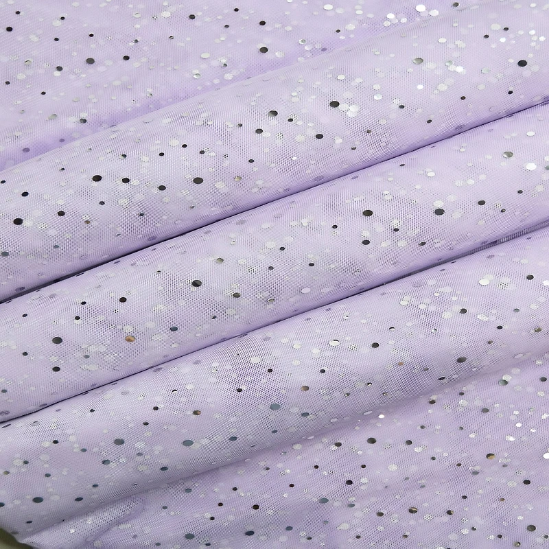 Feldman Lilac with Silver Dots Mesh