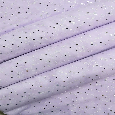 Feldman Lilac with Silver Dots Mesh