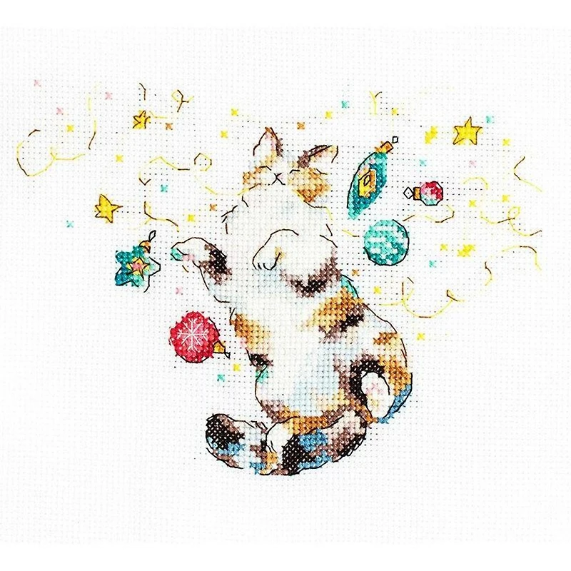 LetiStitch Cat's Happiness Counted Cross Stitch Kit