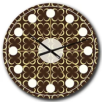 Designart 'Floral Retro Pattern Ii Mid-Century Modern Wall Clock