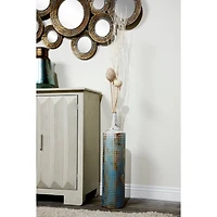 Set of 2 Turquoise Metal Rustic Vase, 25", 18"