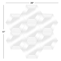 41" Silver Glass Glam Hexagon Wall Mirror