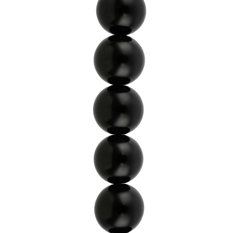 Black Jasper Round Beads, 12mm by Bead Landing™
