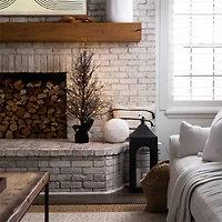 4ft. Pre-Lit LED Halloween Black Twig Artificial Fall Tree in Burlap Planter