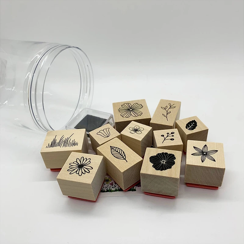 Floral Wood Stamp Jar Set by Recollections™