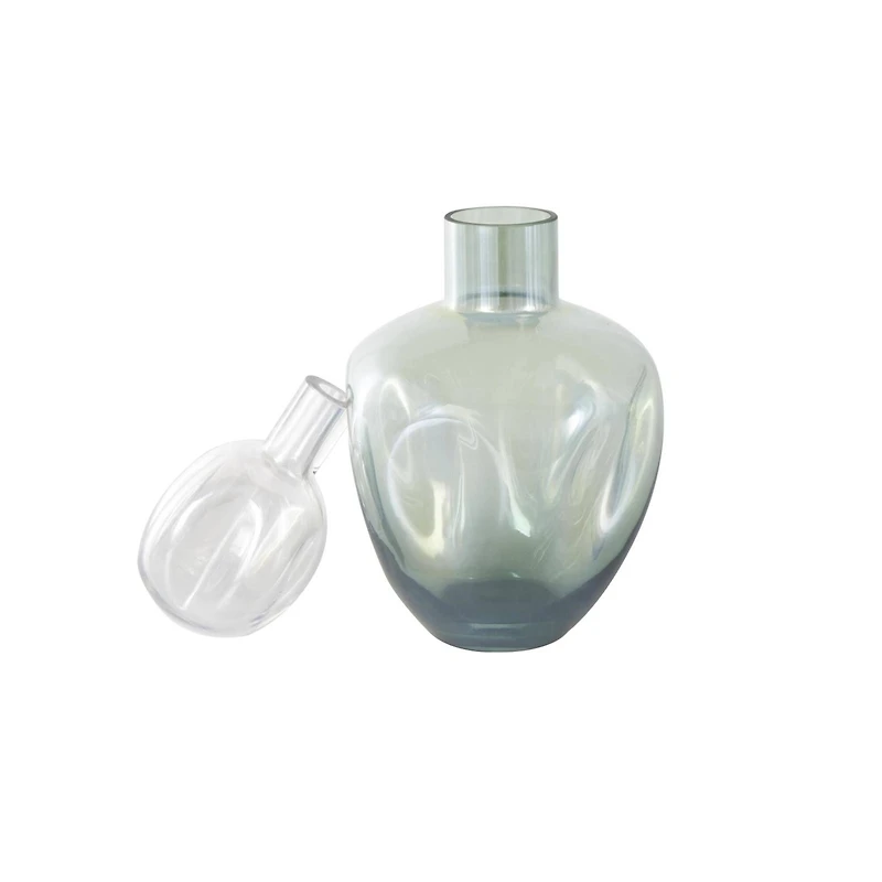 Green Iridescent Finish Glass Ombre Living Room Decorative Jar