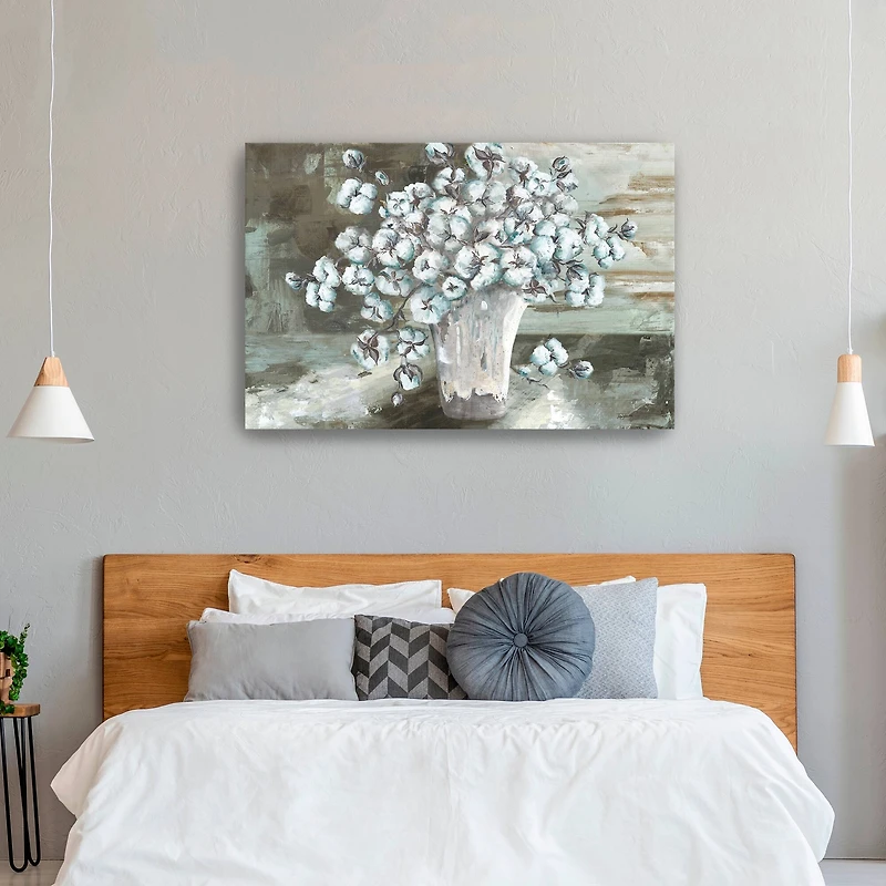 Farmhouse Cotton Bolls Still Life Canvas Giclee