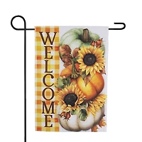 18" x 12.5" Pumpkins & Sunflowers Welcome Fall Harvest Outdoor Garden Flag