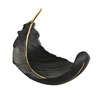 CosmoLiving by Cosmopolitan 13" Black Feather Decorative Bowl