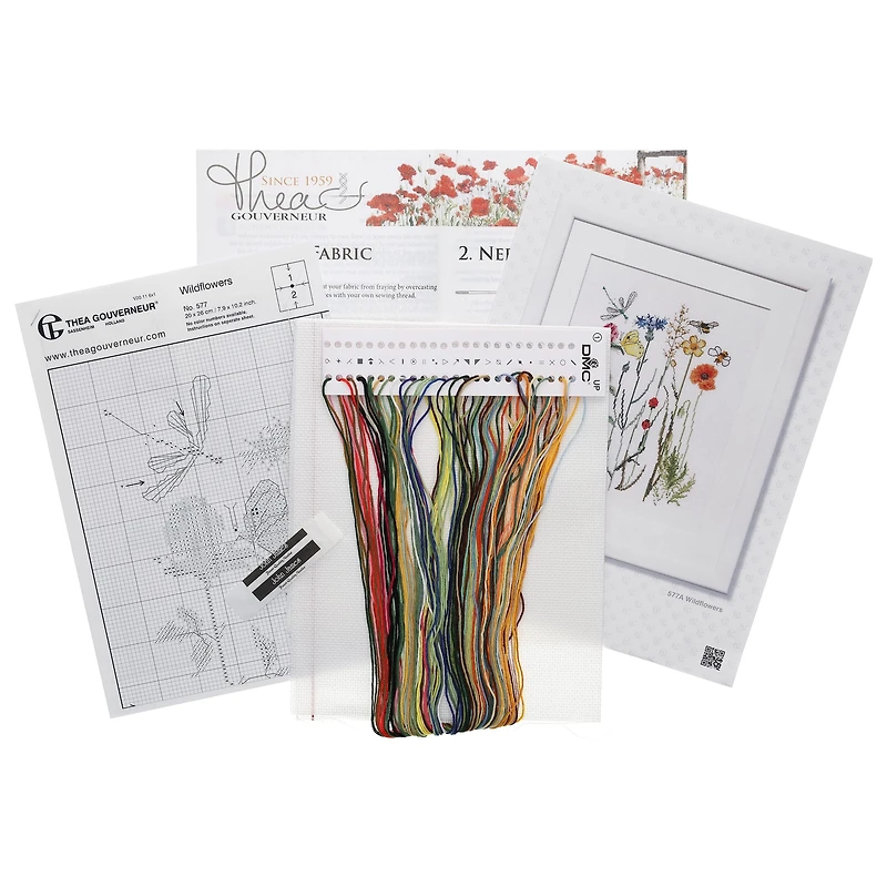 Thea Gouverneur Wildflowers Cross Stitch Kit