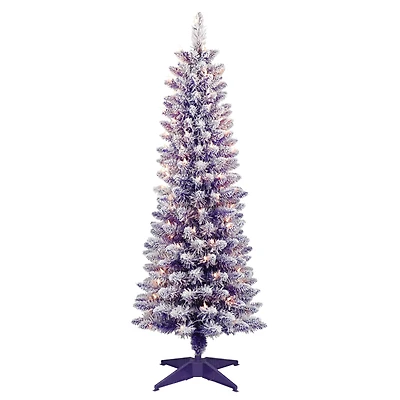 4.5ft. Pre-Lit Flocked Fashion Pencil Artificial Christmas Tree
