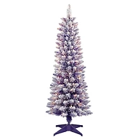 4.5ft. Pre-Lit Flocked Fashion Pencil Artificial Christmas Tree