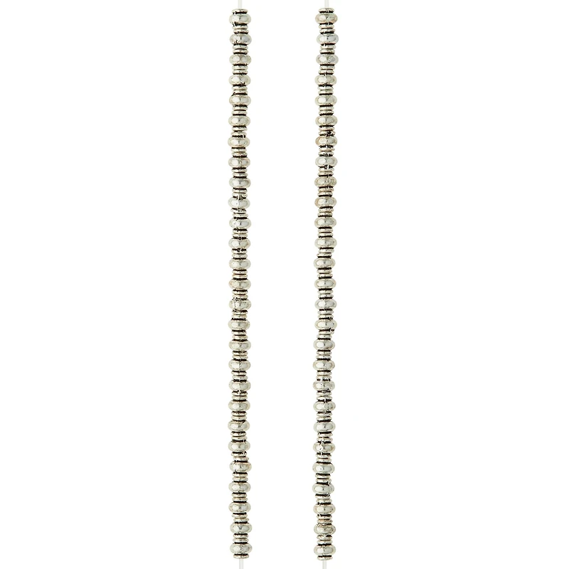 Silver Plated Smooth Rondelle Beads, 4mm by Bead Landing™