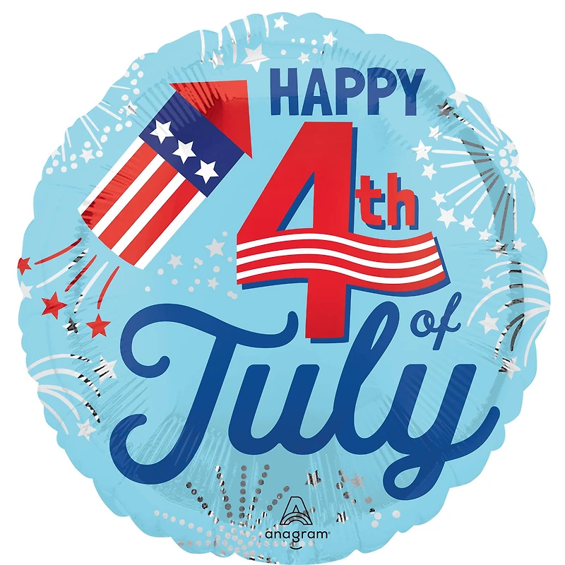 17" 4th of July Bursts Foil Balloon