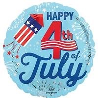17" 4th of July Bursts Foil Balloon