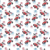 Disney® Patriotic Mickey Mouse in a Car Cotton Fabric